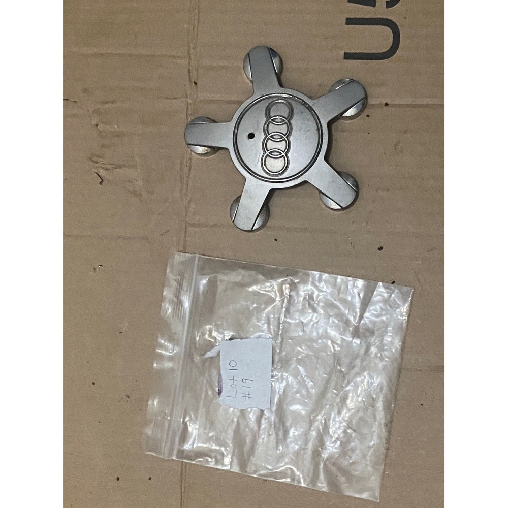 Audi Wheel Center Cap 5 Arm Star Silver Hubcap Emblem OEM